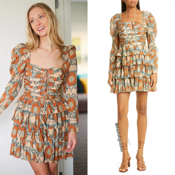 ULLA JOHNSON Naiya Dress Metallic Ruffle Mini - Picture 1 of 7